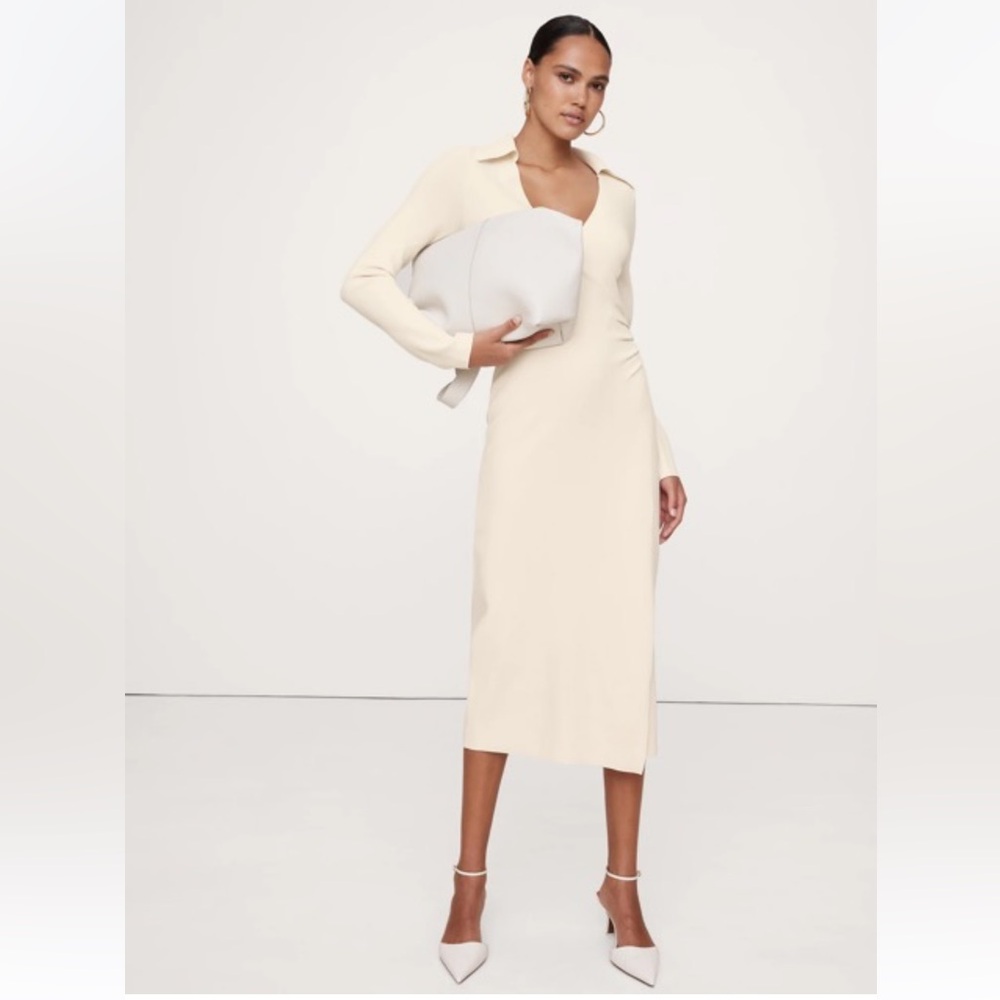 Brand New! Banana Republic Light Wrap Dress, Transition Cream White, Size XL 🎁